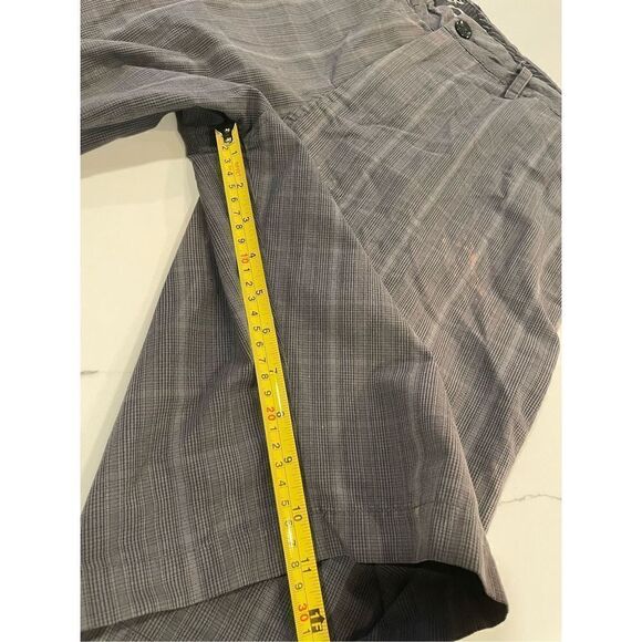 Fox Racing Plaid Check Black Grey Shorts Sz 32 - Picture 6 of 9